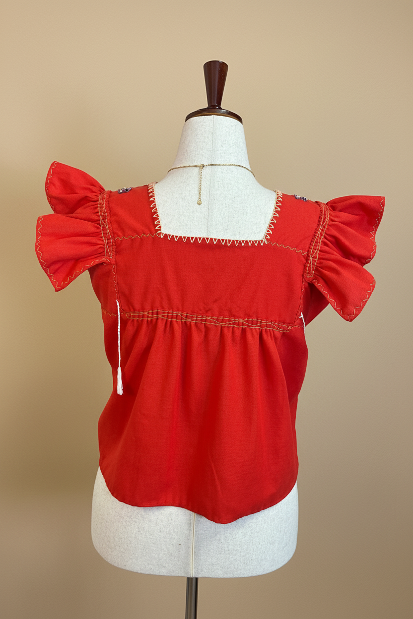 Blusa Roja - Vista Trasera