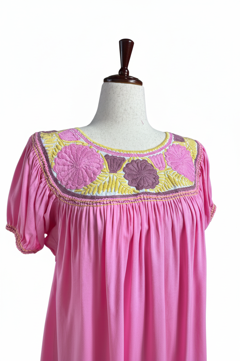 Blusa rosa bordado detalle