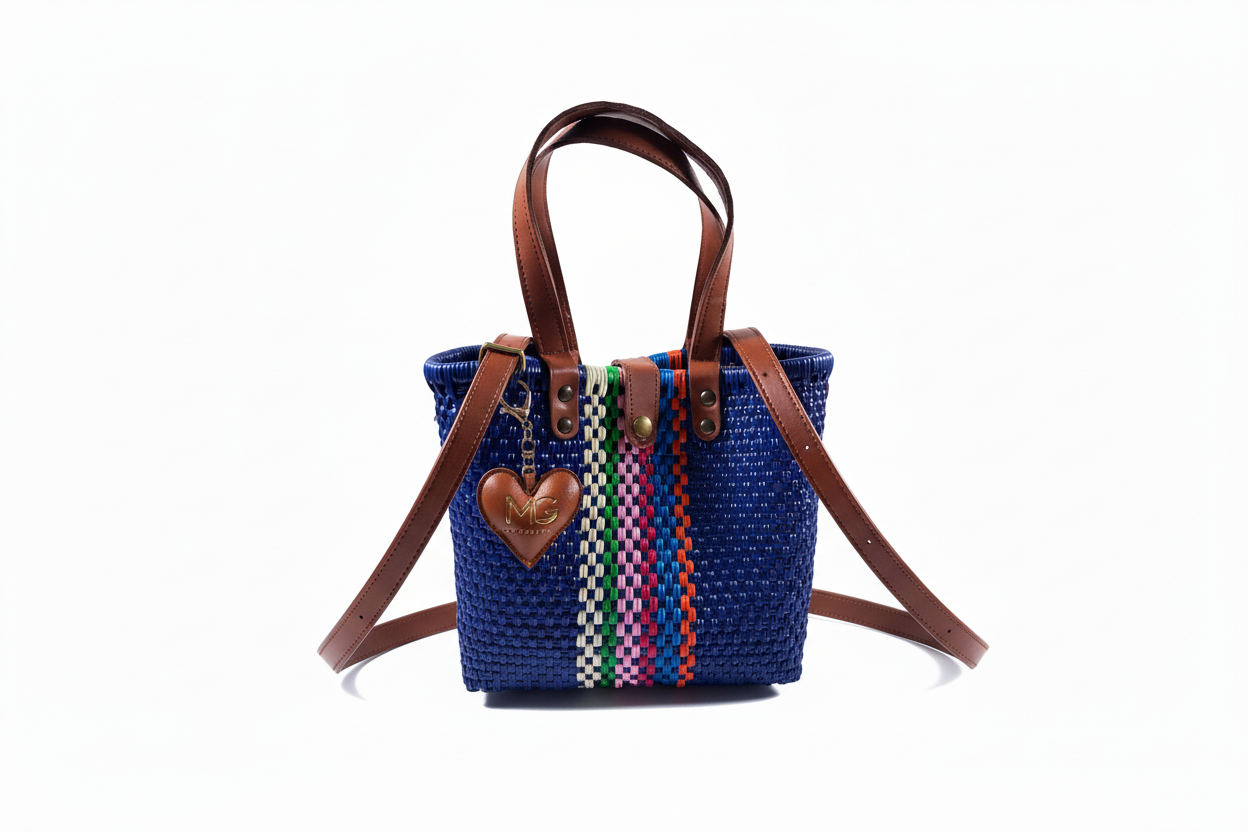 Bolsa Coquis Azul Multicolor con correas laterales