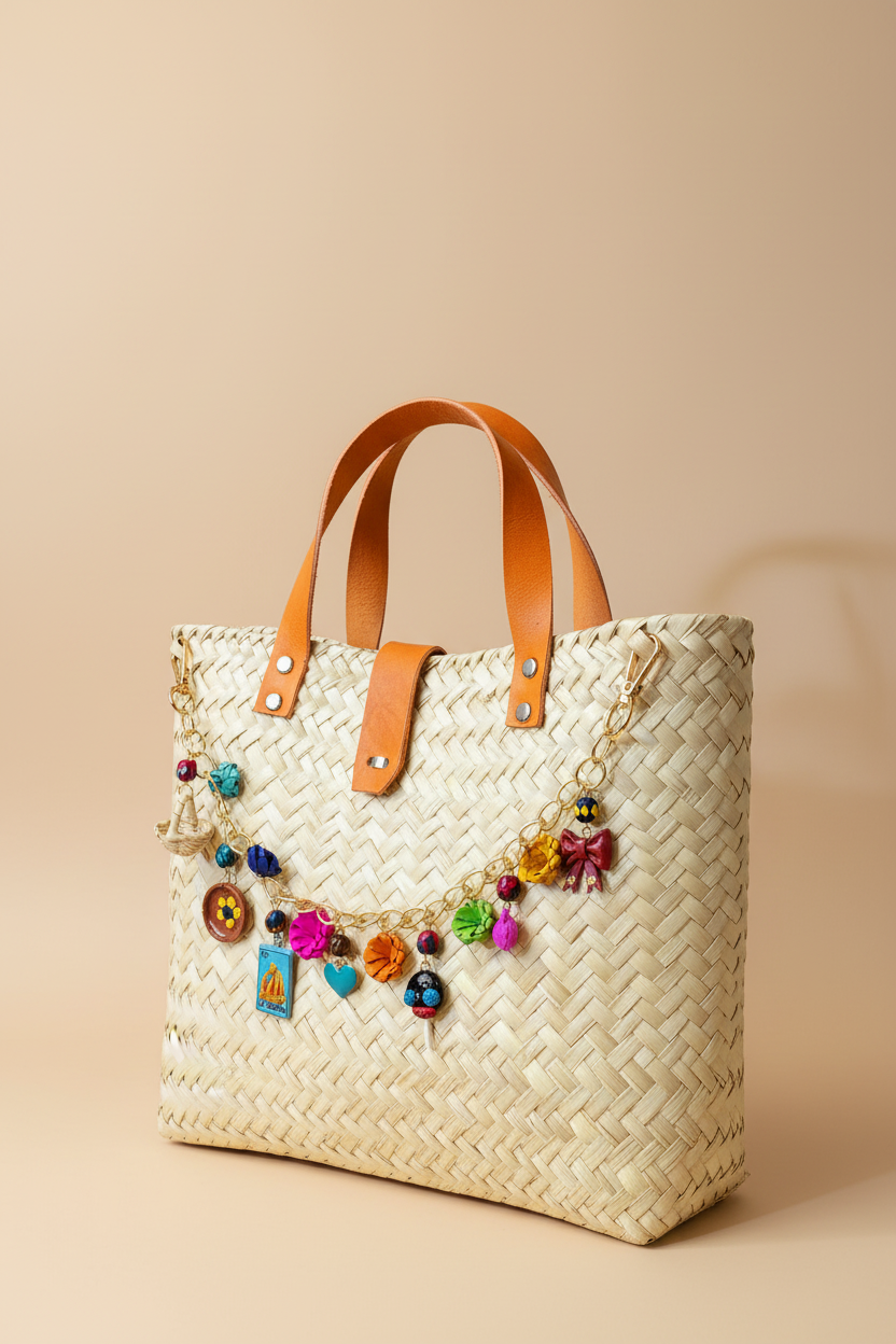 Cadena para bolsa con dijes artesanales