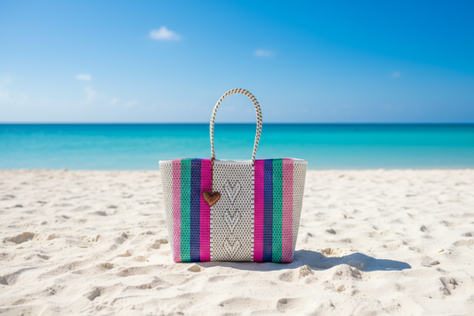 Bolsa de playa en la arena