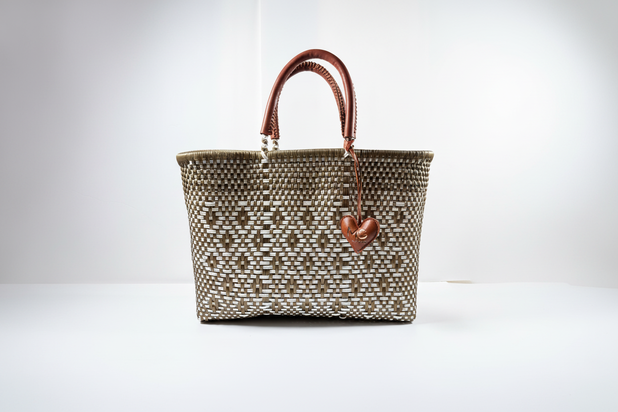 Bolsa Farmers café y blanco sin sombra