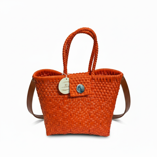 Bolsa Lolita naranja con correas de piel