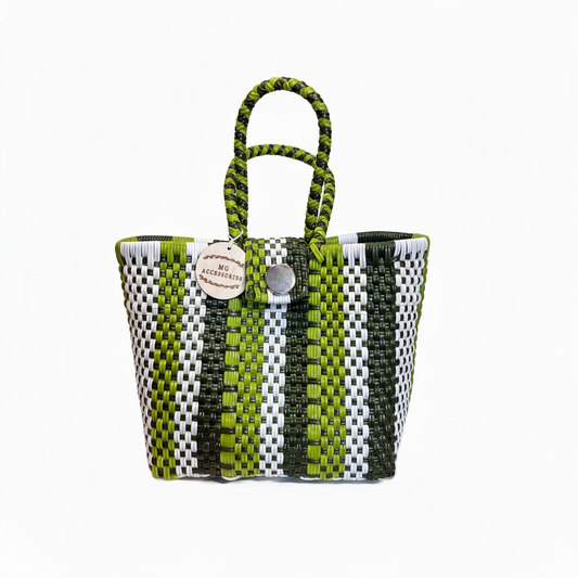 Bolsa Lolita verde lima con correas laterales de piel