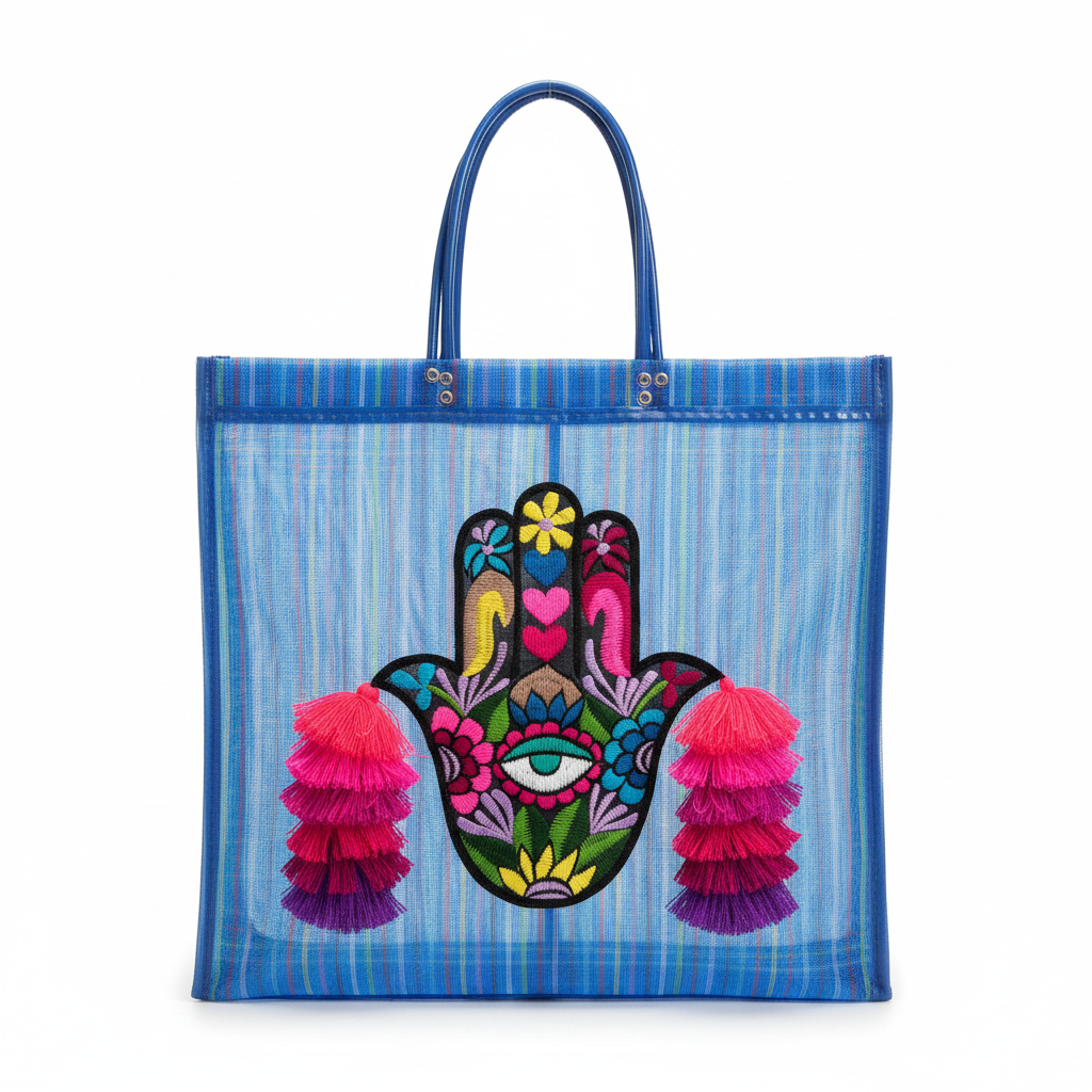Bolsa Mandado azul fondo blanco