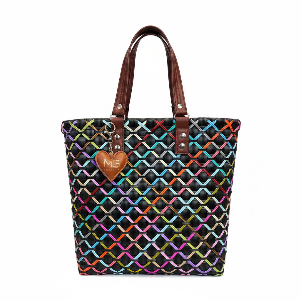 Bolsa María Negra Multicolor fondo blanco