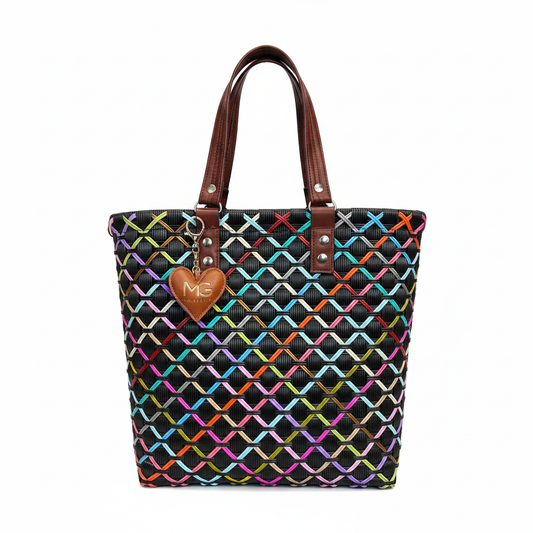 Bolsa María Negra Multicolor fondo blanco