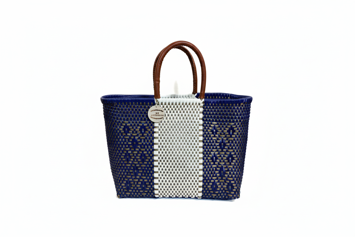 Bolso artesanal fondo blanco