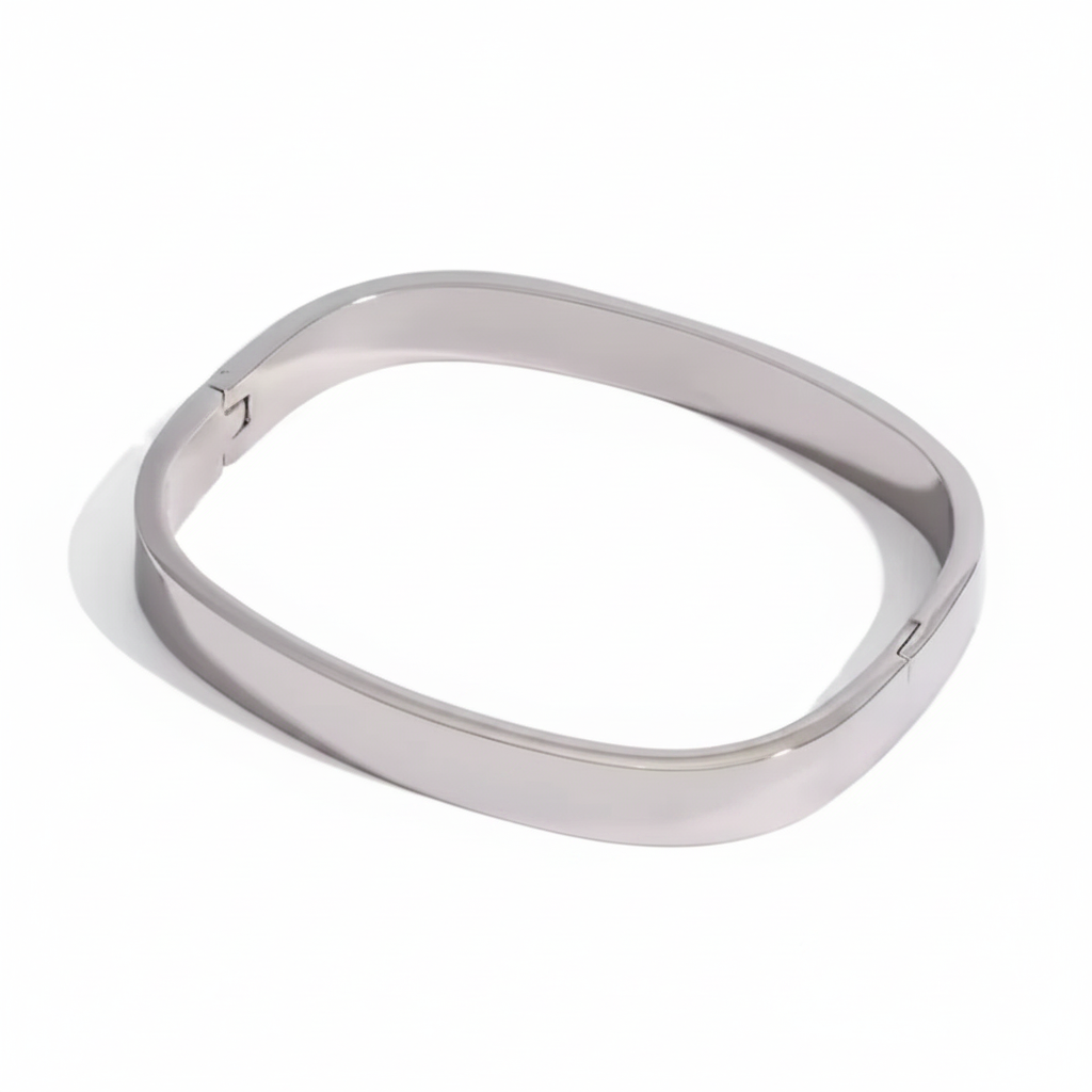 Brazalete Cuadrado Plata limpio