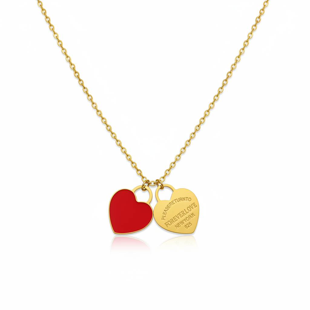 Collar corazón fondo blanco