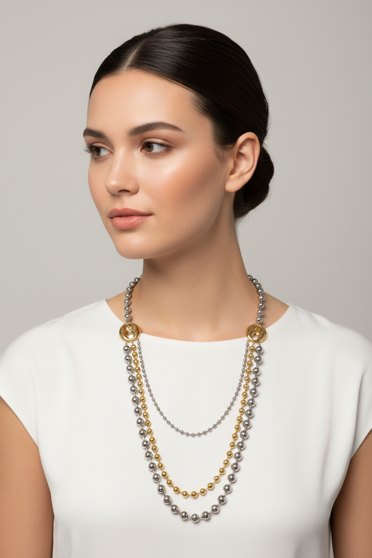 Collar de balines en modelo