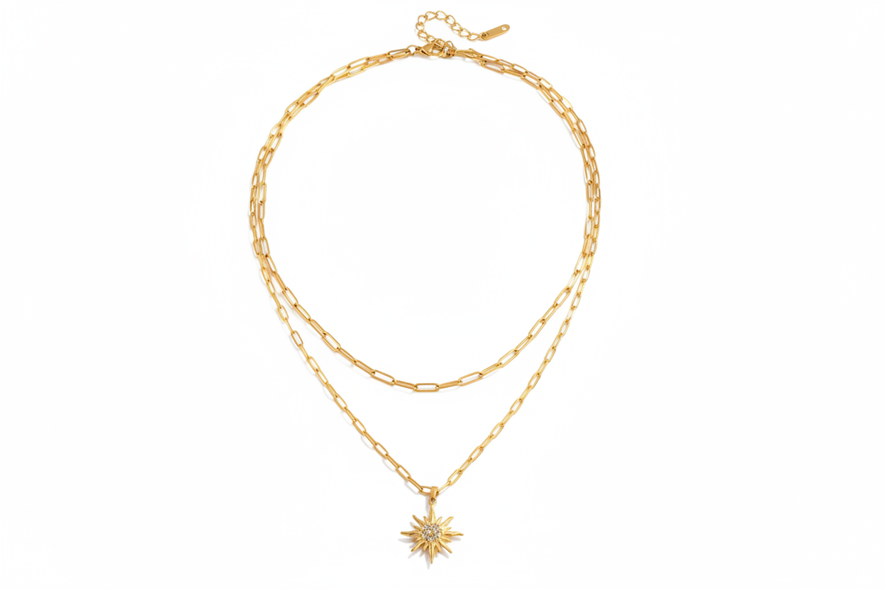 Collar Doble Sol fondo blanco sin texto