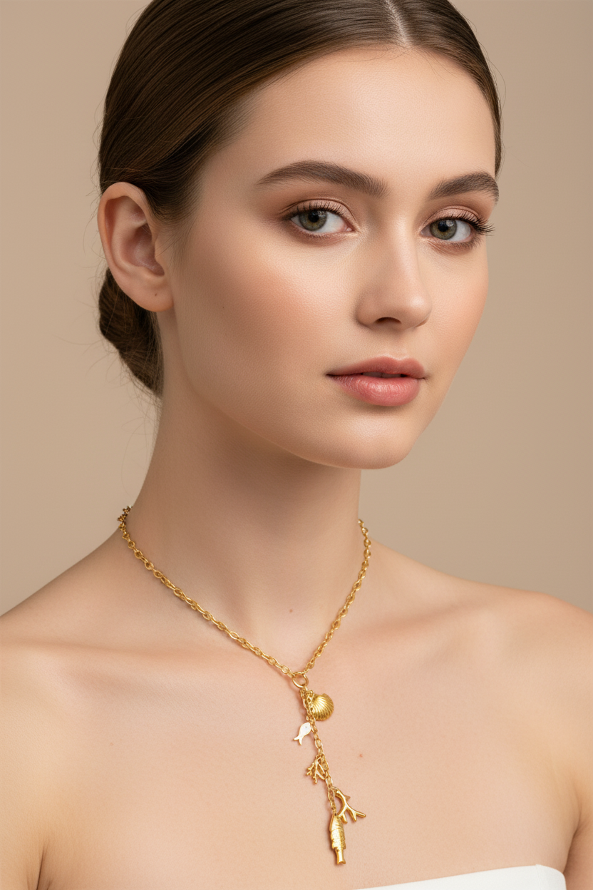 Collar Marino Pez en modelo