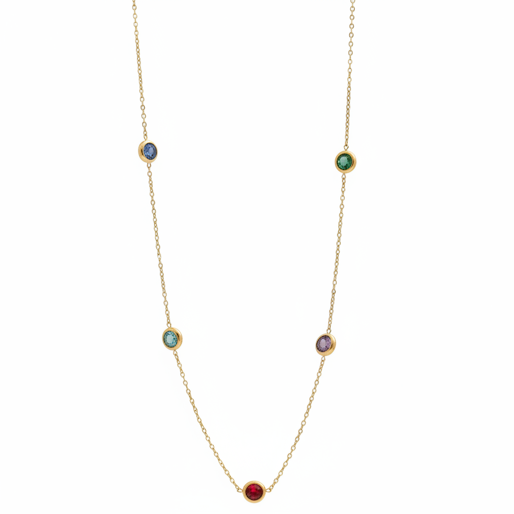 Collar multicolor fondo blanco