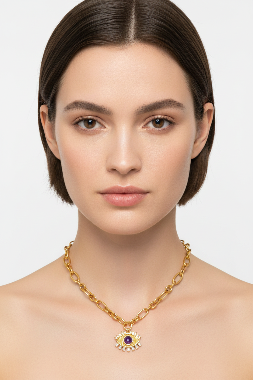 Collar ojo turco en modelo