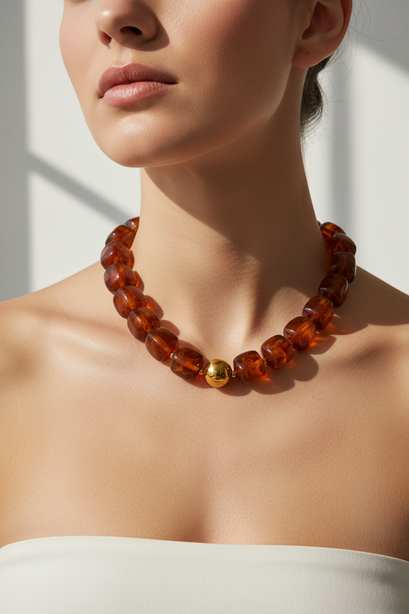Collar Turquesa en Modelo