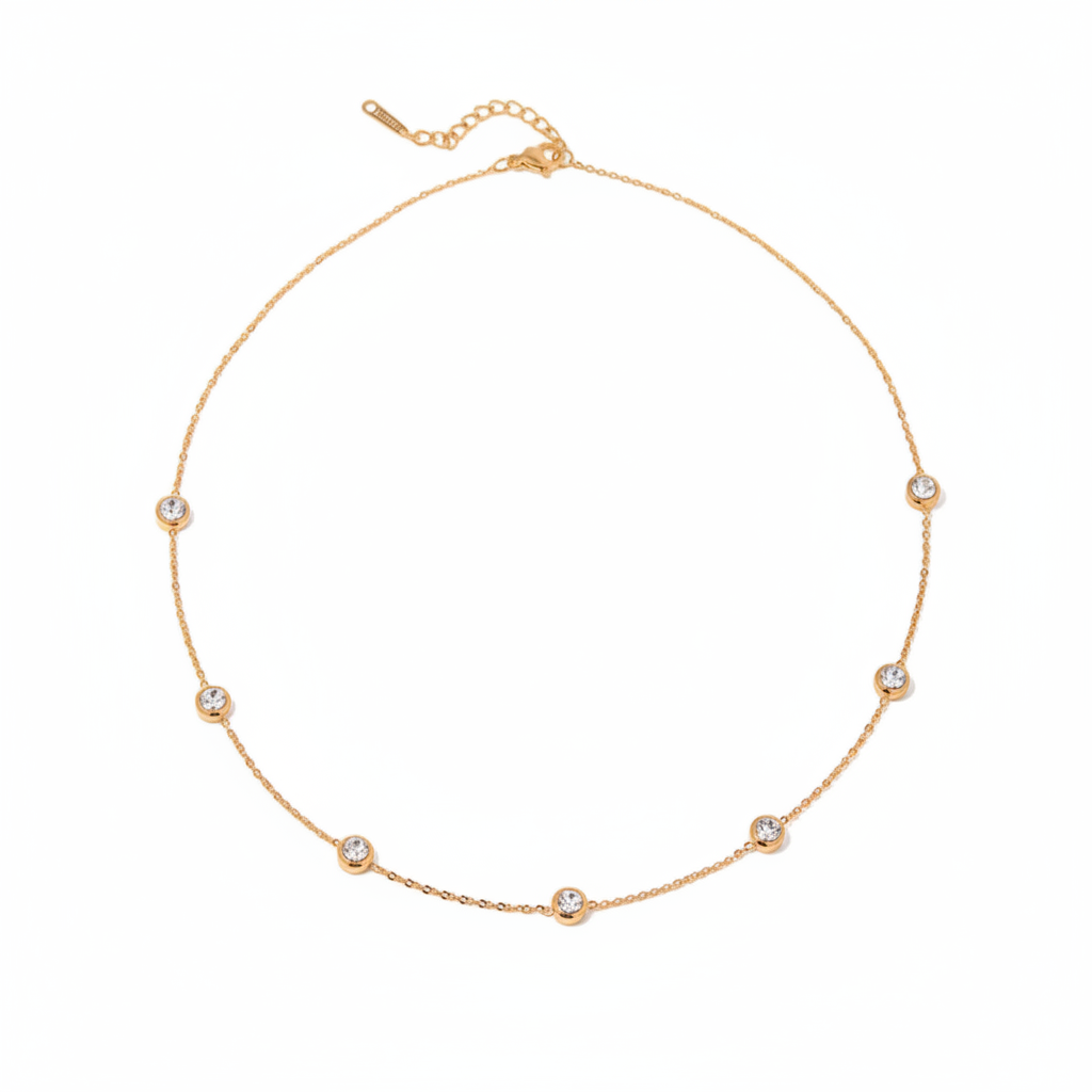 Collar zirconia blanca sin texto