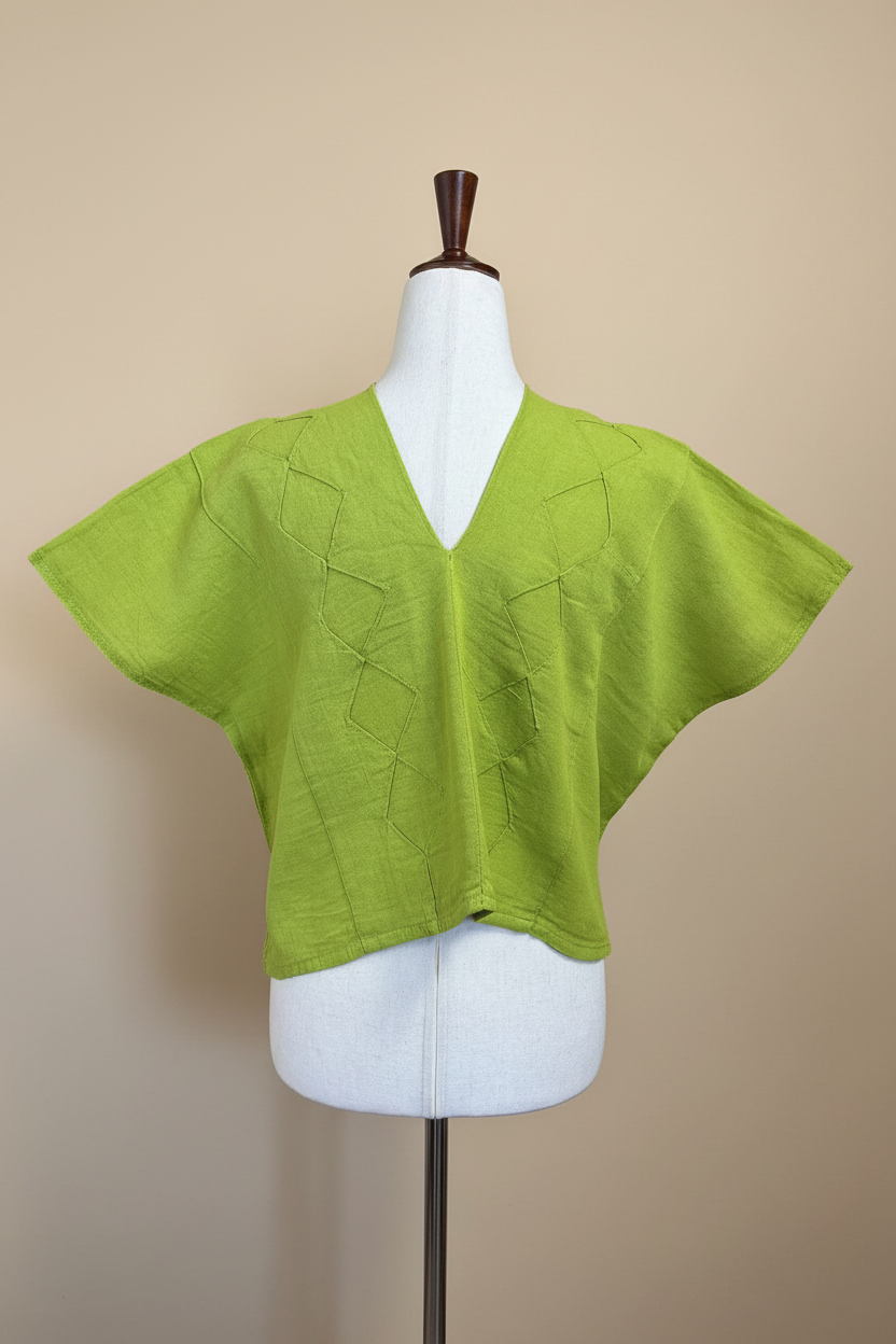 Crop Top Verde Manzana - Ángulo