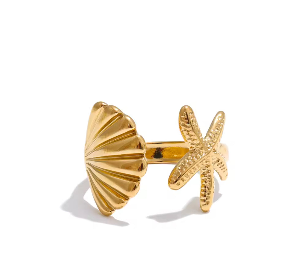 Anillo Concha y Estrella de Mar