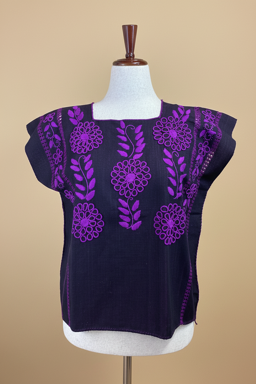 Blusa en Telar con Bordado Rococo