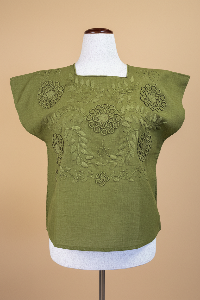 Blusa en Telar con Bordado Rococó
