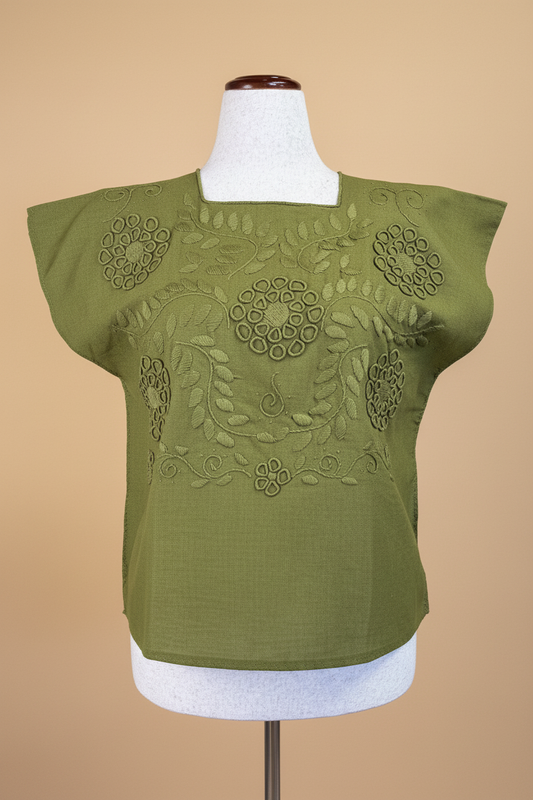 Blusa en Telar con Bordado Rococó