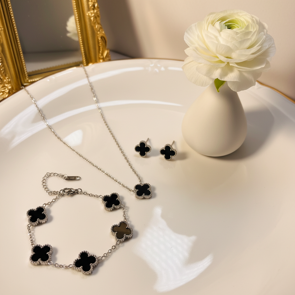 Set Clover Negro - Florero