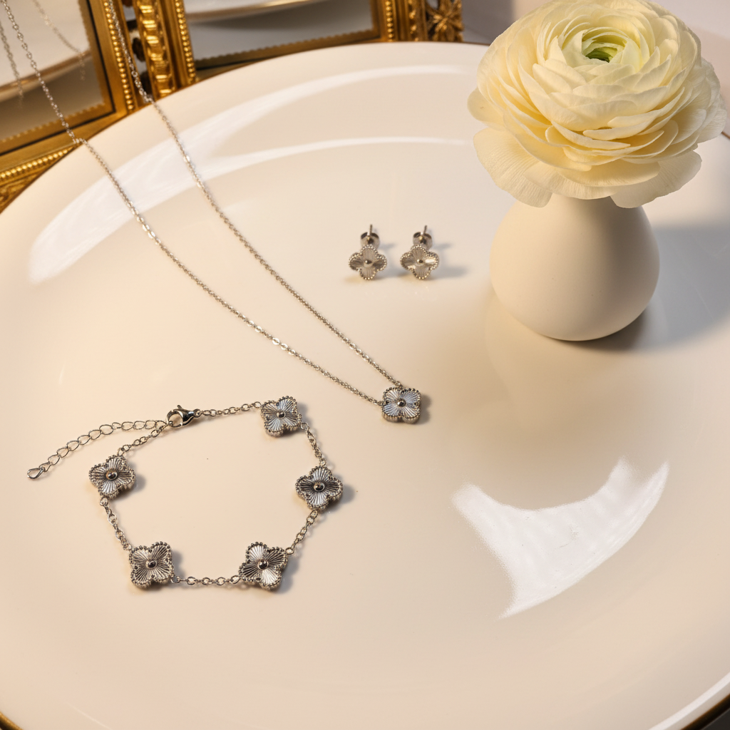 Set Clover Plata - Florero