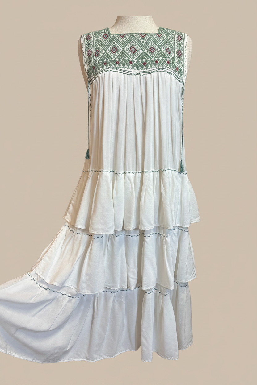 Vestido bordado - vista frontal 1