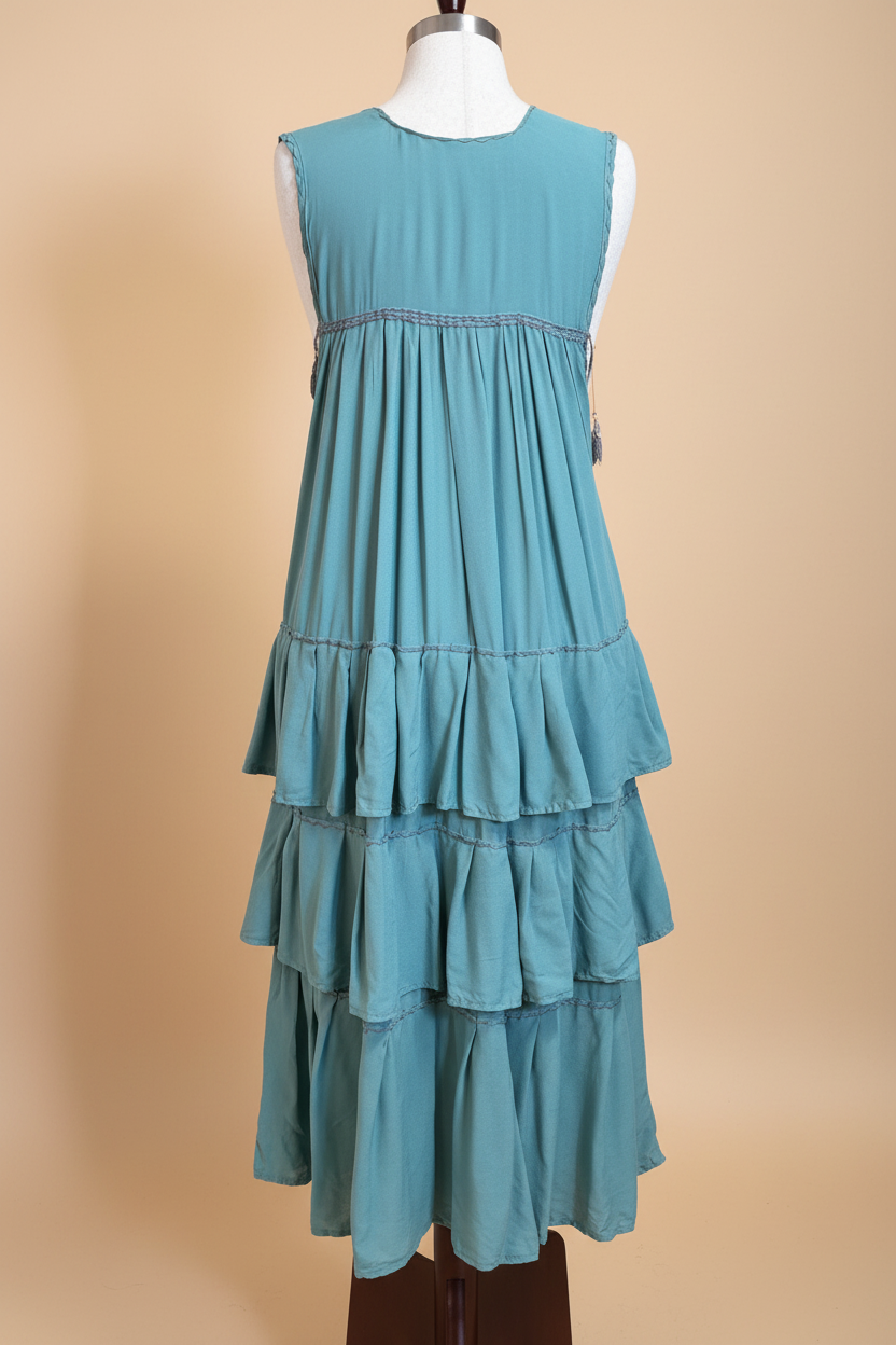 Vestido espalda — fondo beige
