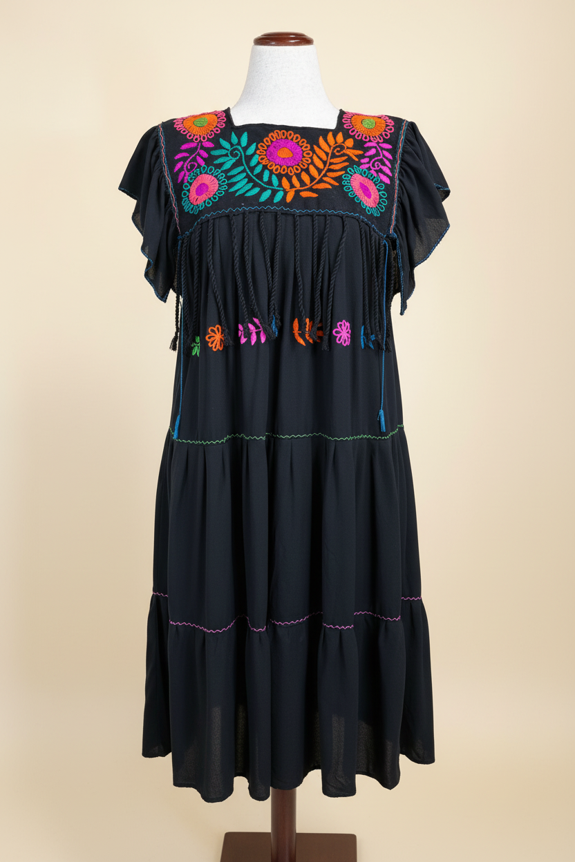 Vestido Rococó Negro - Vista Completa