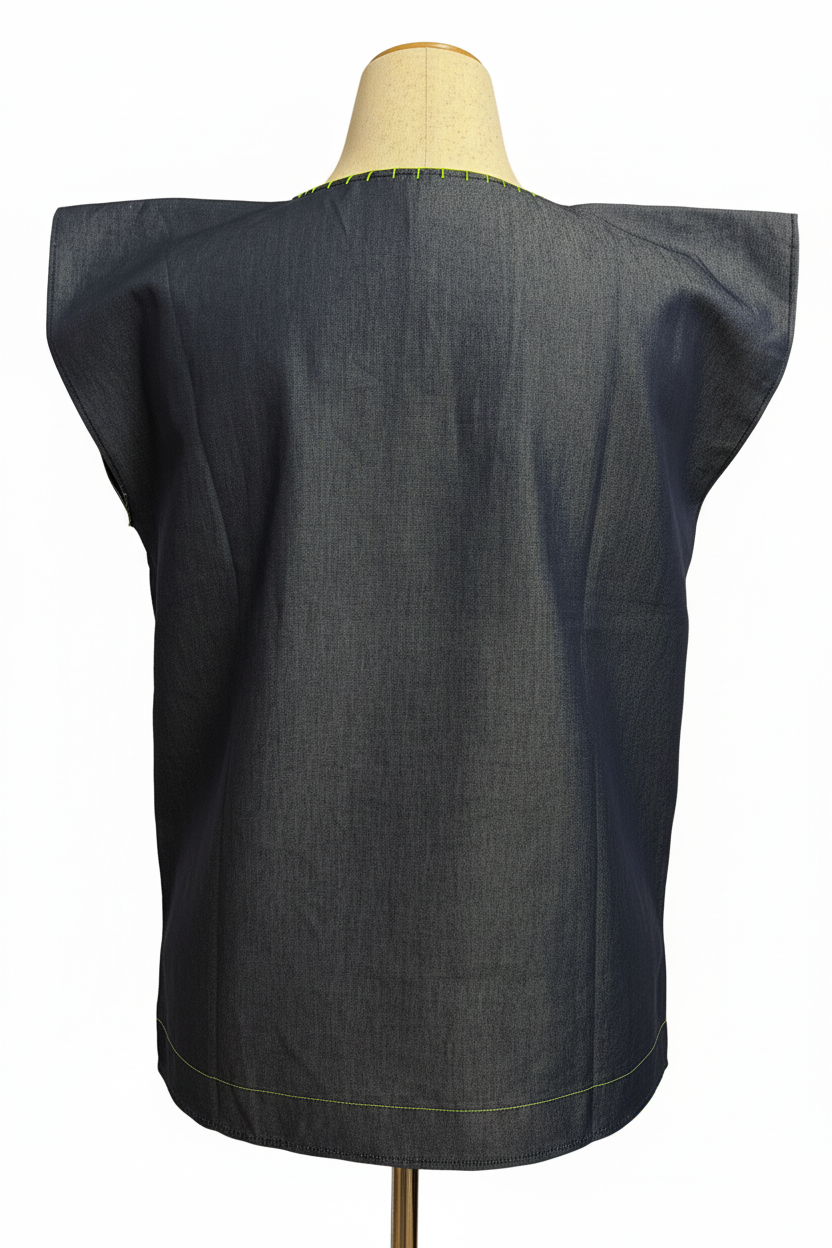 Vista trasera blusa con fondo blanco