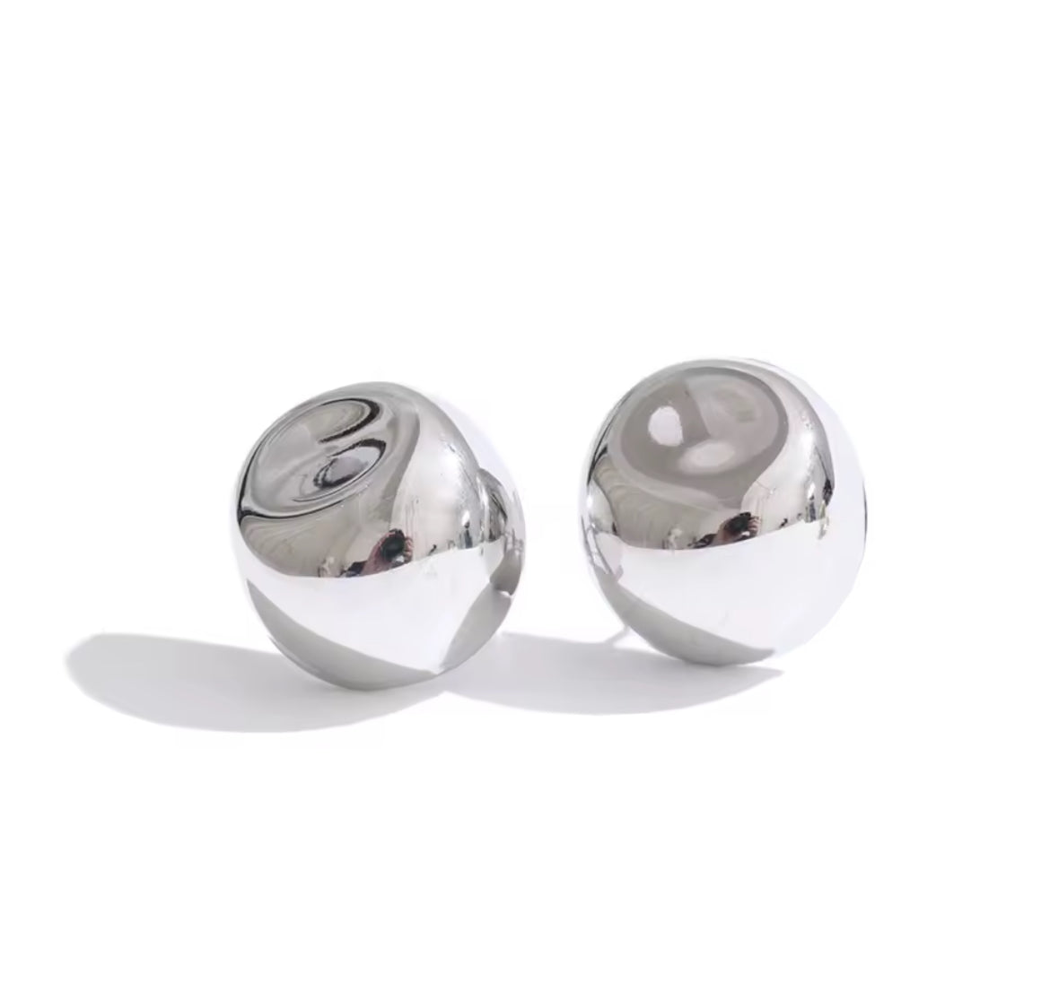 Arete Bola Acero Inoxidable Plata